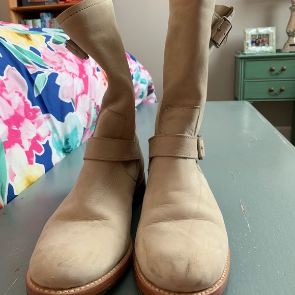 Frye ivory Natalie mid engineer boots - Picture 3 of 4